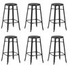 vidaXL Tabourets de bar lot de 6 noir acier