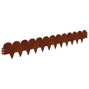 vidaXL Bordure de Pelouse 10 pc 103 x 15 cm Acier Rouill&eacute;