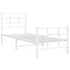 vidaXL Cadre de lit m&eacute;tal sans matelas avec pied de lit blanc 75x190cm