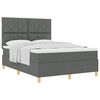 vidaXL Lit &agrave; ressorts avec matelas Gris fonc&eacute; 160 x 200 cm tissu