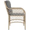 vidaXL Chaises de jardin avec coussins lot de 2 m&eacute;lange beige rotin