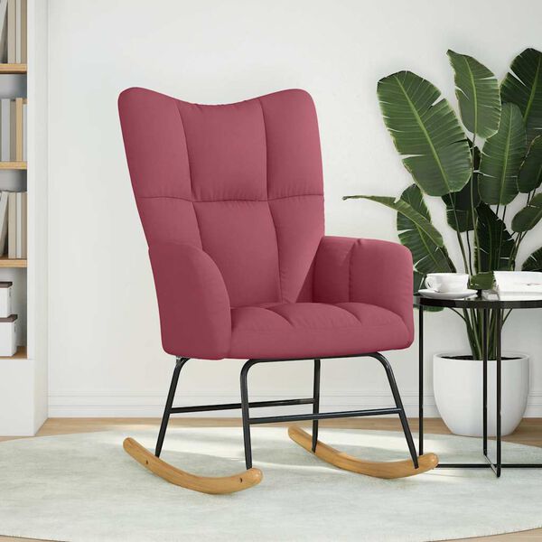 vidaXL Chaise à bascule Rouge bordeaux Tissu