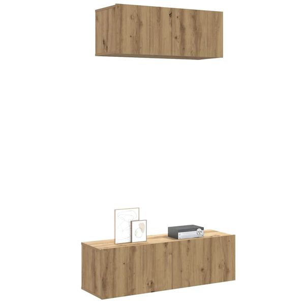 vidaXL Ensemble de meuble TV mural 2 pcs chêne artisanal