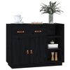 vidaXL Buffet Noir 98,5x40x75 cm Bois massif de pin