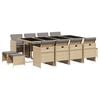 vidaXL Ensemble &agrave; manger de jardin coussins 13 pcs m&eacute;lange beige rotin