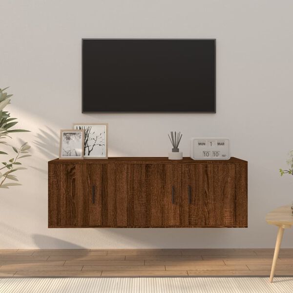 vidaXL Ensemble de meubles TV 2 pcs Ch&ecirc;ne marron Bois d'ing&eacute;nierie