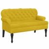vidaXL Banc avec dossier jaune 119,5x64,5x75 cm velours