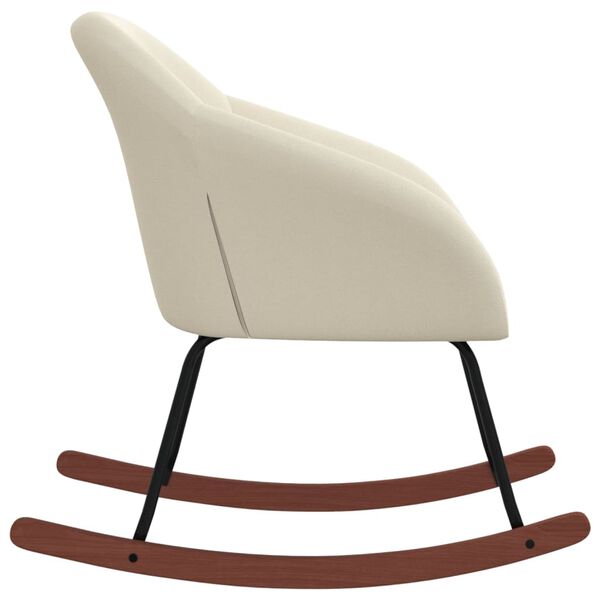 vidaXL Chaise &agrave; bascule Cr&egrave;me Tissu