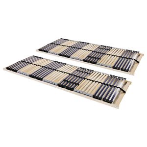 vidaXL Sommiers &agrave; lattes sans matelas 2 pcs avec 42 lattes 70x200 cm