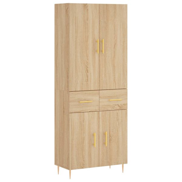 vidaXL Buffet haut Ch&ecirc;ne sonoma 69,5x34x180 cm Bois d'ing&eacute;nierie