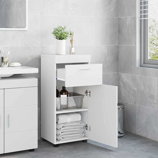 vidaXL Ensemble d'armoire de salle de bain avec tiroir TULUM Blanc