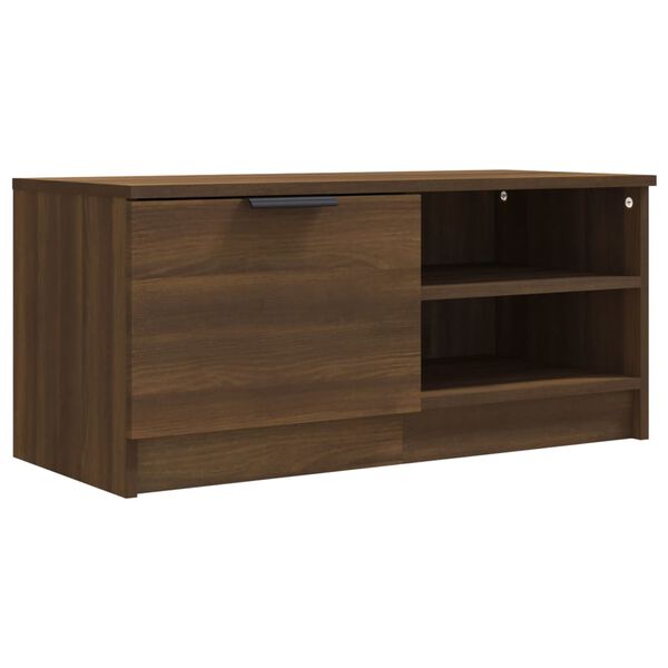 vidaXL Meuble TV Ch&ecirc;ne marron 80x35x36,5 cm Bois d'ing&eacute;nierie