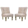vidaXL Chaises en style fran&ccedil;ais lot de 2 cr&egrave;me tissu