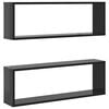 vidaXL &Eacute;tag&egrave;res cube murales 2pcs Gris brillant 80x15x26,5 cm