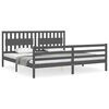 vidaXL Cadre de lit sans matelas gris 200x200 cm bois massif