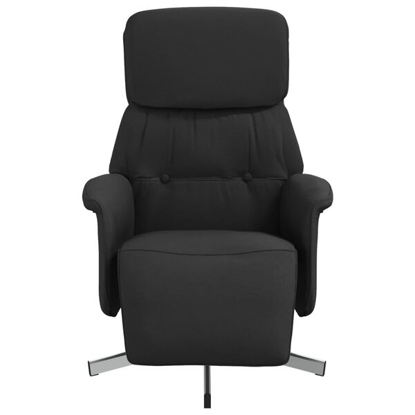 vidaXL Fauteuil inclinable avec repose-pieds noir tissu