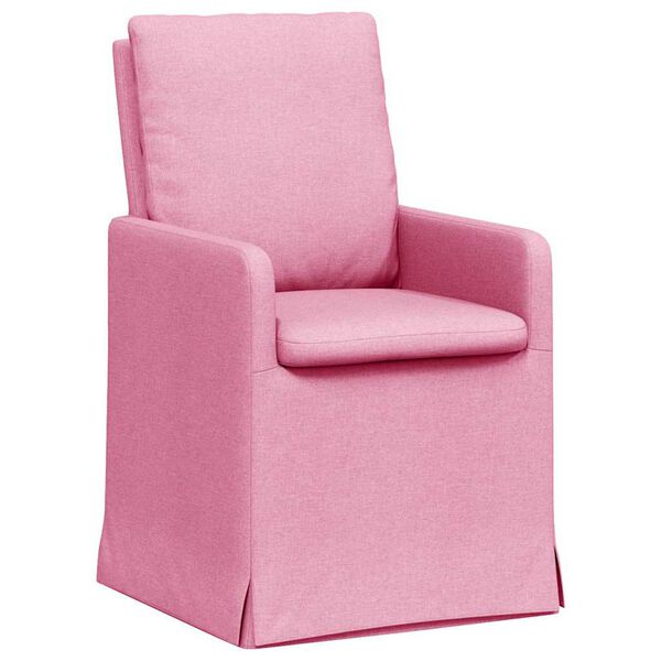vidaXL Chaises de salle &agrave; manger 2 pcs Rose 57 x 67 x 98 cm tissu