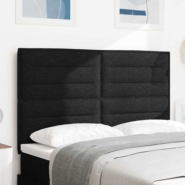vidaXL T&ecirc;te de lit Noir 144 cm tissu