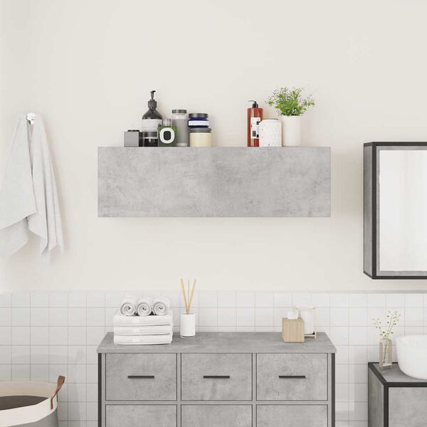 vidaXL Armoire murale de bain gris b&eacute;ton 100x25x30cm bois d'ing&eacute;nierie