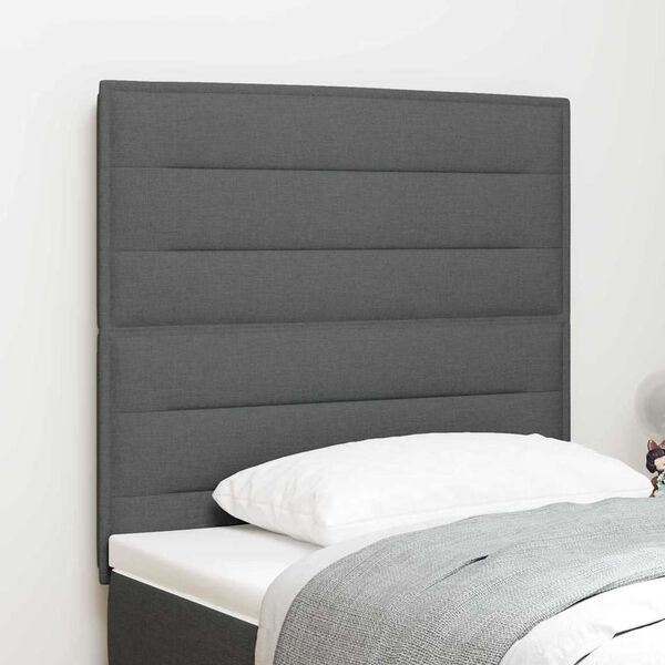 vidaXL T&ecirc;te de lit Gris fonc&eacute; 90 cm tissu