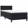 vidaXL Sommier &agrave; lattes de lit avec matelas noir 90x210 cm velours