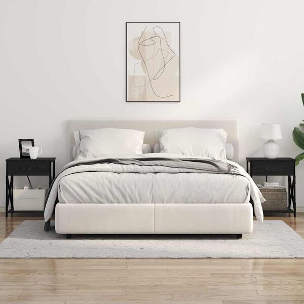vidaXL Cabinet de chevet Ch&ecirc;ne noir 41 x 31 x 51 cm Bois d'ing&eacute;nierie