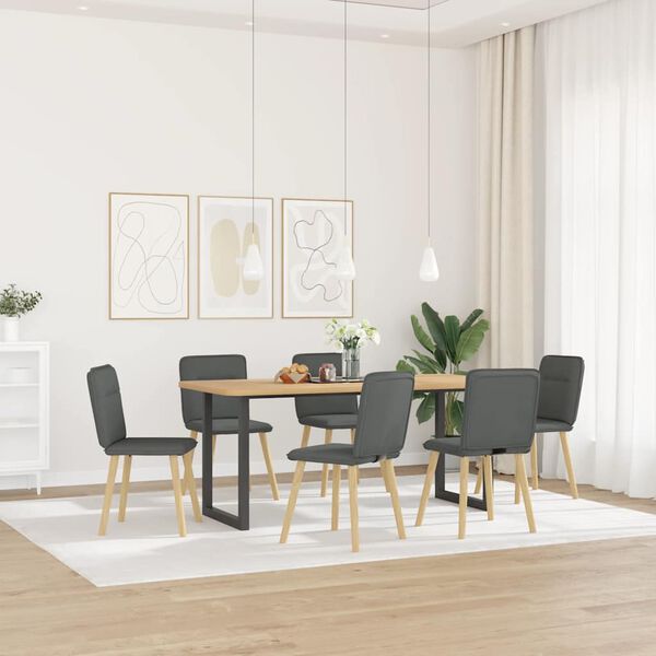 vidaXL Chaises &agrave; manger lot de 6 gris fonc&eacute; tissu