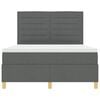 vidaXL Lit &agrave; ressort LED avec matelas Gris fonc&eacute; 140 x 190 cm tissu