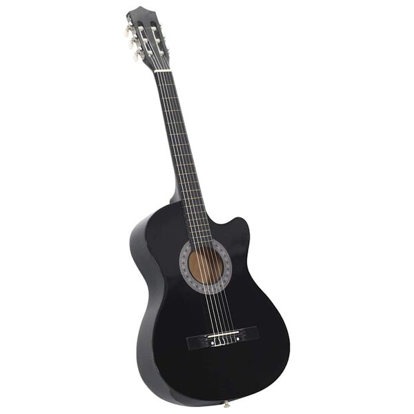 vidaXL Guitare découpée classique occidentale avec 6 cordes Noir 38"