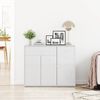 vidaXL Buffet Blanc brillant 88x30x70 cm Bois d'ing&eacute;nierie
