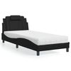 vidaXL Lit Viana avec matelas noir 90x200 cm similicuir
