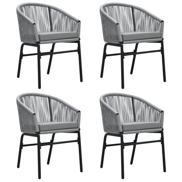 vidaXL Ensemble &agrave; manger de jardin 5 pcs Gris