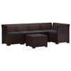 vidaXL Canap&eacute; de Jardin 5 Places avec Coussins Aspect Rotin PP Marron