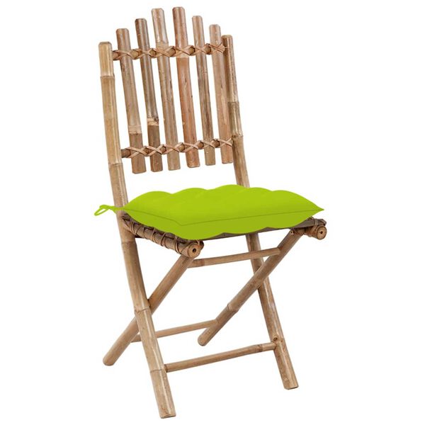 vidaXL Chaises pliables de jardin lot de 2 avec coussins Bambou