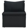 vidaXL Salon de jardin 6 pcs avec coussins résine tressée noir