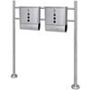vidaXL Double bo&icirc;te &agrave; lettre sur support en acier inoxydable