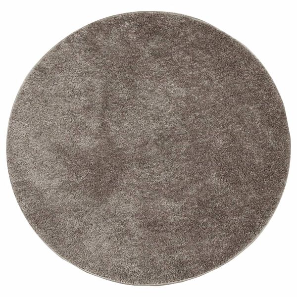 vidaXL Tapis ISTAN &agrave; poils longs aspect brillant gris &Oslash; 100 cm