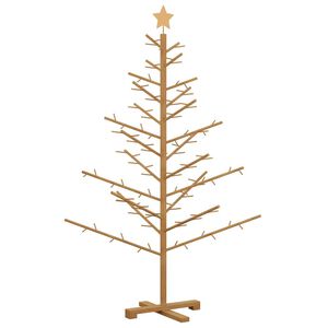 vidaXL Arbre de No&euml;l en bois Marron 150 cm Bois massif en pin