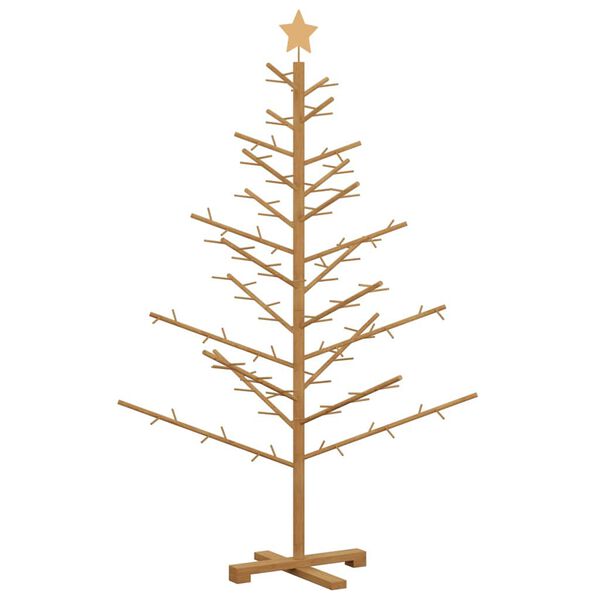 vidaXL Arbre de No&euml;l en bois Marron 150 cm Bois massif en pin
