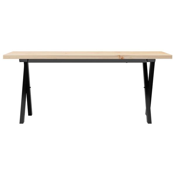 vidaXL Table basse cadre en X 110x40x45,5 cm bois de pin massif acier