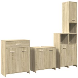vidaXL Ensemble de meubles de salle de bain 4 pcs ch&ecirc;ne sonoma