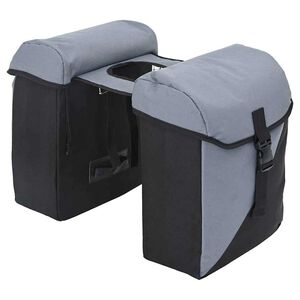 vidaXL Sac &agrave; v&eacute;lo Gris et Noir 31,5 x 15,5 x 40 cm Polyester