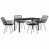 vidaXL Ensemble de salle &agrave; manger pour jardin 5 pcs Noir Poly rotin
