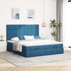 VidaXL Cadre de lit ottoman avec matelas bleu foncé 160x200 cm velours