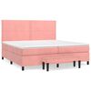 vidaXL Sommier &agrave; lattes de lit avec matelas Rose 200x200 cm Velours