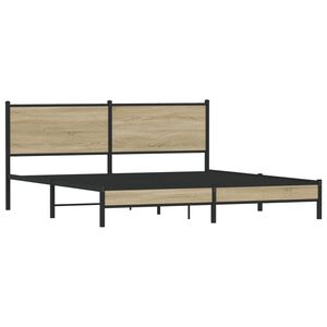 vidaXL Cadre de lit en m&eacute;tal sans matelas ch&ecirc;ne sonoma 180x200 cm