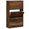 vidaXL Armoire &agrave; chaussures Ch&ecirc;ne fum&eacute; 63x24x103 cm Bois d'ing&eacute;nierie