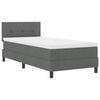 vidaXL Lit &agrave; ressorts avec matelas Gris fonc&eacute; 80 x 200 cm tissu
