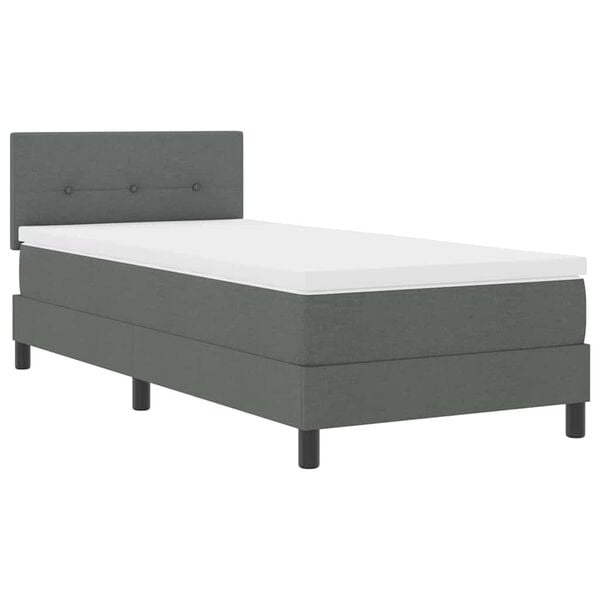 vidaXL Lit &agrave; ressorts avec matelas Gris fonc&eacute; 80 x 200 cm tissu