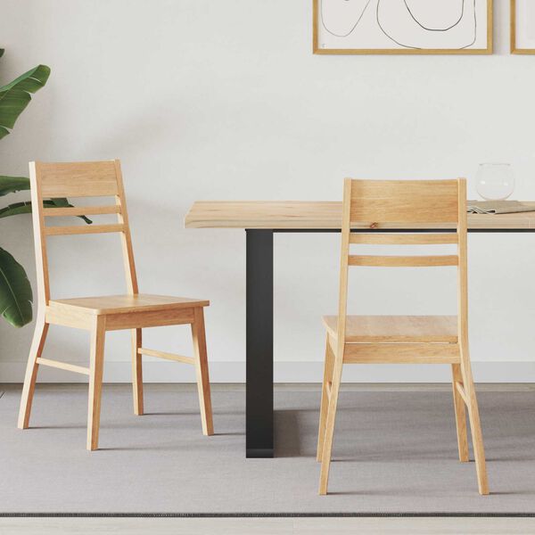 vidaXL Chaises de salle &agrave; manger 2 pcs Naturel 43 x 54 x 89 cm
